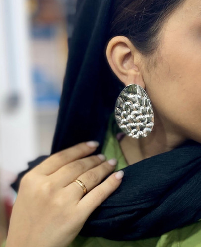 گوشواره میخی مجلسی طرح قاشقی